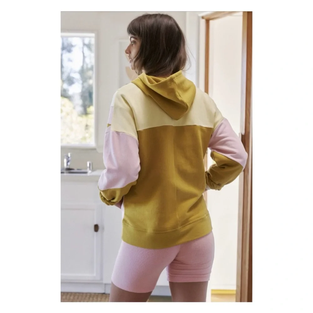 NWOT Anthropologie Daily Practice Candie Zip Up Hoodie in Chartreuse Size Medium